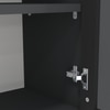Aluminium Black Profile 6 Tinted Glass Handless Shutter  In Slate Grey Finish