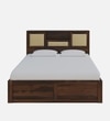 Kambry Solid Wood King  Size Upholstered Bed With Box Storage (Provincial Teak Finish)