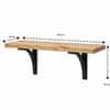 Devi Solid Wood 1.5 Meter Wall Rack in Mango Natural & Metal Black