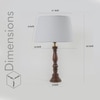 Hatton hand crafted Solid wood walnut finish table lamp With White Cotton Shade