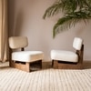 Kino Solid Wood Lounge Chair in Brown Colour