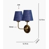 Devansh Metal Electric Wall Light in Gold Colour with Blue Shade Count of 2 Lights