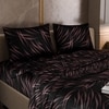Stoa Paris Noir Rouge Satin Bedsheet for Super King Size Bed  Satin Noir Collection