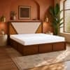 Shilp Solid Wood Comfort King Bed Box Storage Provincial Teak Finish Mattress 72 x 78 Inches