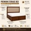 Tarang Solid Wood Comfort Queen Bed Hydraulic Storage Provincial Teak Finish Mattress 60 x 78 Inches