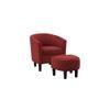 Pitts Accent Chair With Ottoman Red