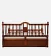 Nilaya Sheesham Wood King Size Bed in Honey Oak Finish with Box Storage