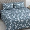 Ivy Green Shade Floral 400 TC Cotton Flat Double Queen Size Bedsheet with 2 Pillow Covers – Threads