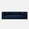 Texude Velvet 3 Seater Sofa Nvay in Blue Colour