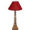 Devansh Maroon Jute Table Lamp With G Wood Natural Base (10X10X21 Inches)-36