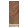 Nina 12 Pairs Solid Wood Shoe Cabinet In Amber Walnut Finish