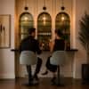 Doe Buck Faux Leather Adjustable Bar Stool in Sage Green Colour