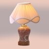 Devansh Off-White Vintage  Cotton Pleated Shade Lamp With Wood & Mosaic Glass Base For Decoration/Office/Home/Gifting/Study For Decoration/Office/Home/Gifting/Study