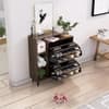 Hexa Red Engineered Wood Shoe Rack in Flower Wenge Colour