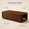 Marlow Sheesham Wood Ribbed Coffee Table in Walnut Finish