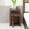 Vrinda Shesham Solid Wood 1 Door & 1 Drawer Bedside In Provincial Teak Finish