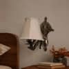Devansh Metal Electric Wall Light in Gold Colour with off-white Shade Count of 1 Light