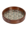Birdcage Garden Round Wooden Tray – Vintage Floral Pattern- Small (1 Piece)