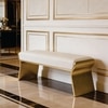 The Grand Foyer Metal Bench in White Finish