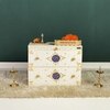 D'Dass Multi Color Mdf and Sheesham Wooden Temple With Cabinet For Pooja