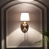 Dryden Single Light Wall Fitting In Brass Finish With Fabrick Shade