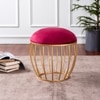 Lush Velvet Cage Metallic Stool in Maroon Color Set of 2