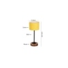 Duncan Yellow Fabric Shade Table Lamp with Natural Wood & Iron Base