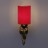 Devansh Metal Electric Wall Light in Antique Gold Colour with Red Shade Count of 1 Light