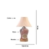 Devansh Off-White Cotton Shade Cross Pleated Lamp With Wood & Mosaic Glass Base For Decoration/Office/Home/Gifting/Study For Decoration/Office/Home/Gifting/Study