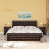 Diamond Solid Wood Queen  Size Bed With Drawer & Box Storage (Walnut Finish)