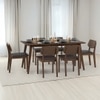 Lawson 6 Seater Dining Table Set (Colour- Dark Brown, Finish- Walnut)