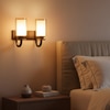Eliante Modern Wall Lights Mild Steel, Wood, Glass & Glass Material Brown, Gold & Golden Finish