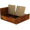 Moglis Solid Wood King Size Bed With Box Storage Bed In Honey Oak Finish
