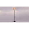 Teigan Grey Fabric Floor Lamp with Black Iron Base