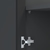 Aluminium Black Profile 3 Fluted Glass Handless Shutter With Space Organizer In Slate Grey Finish