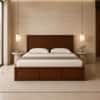 Nivaan Solid Wood Comfort King Bed Box Storage Provincial Teak Finish Mattress 72 x 78 Inches