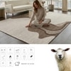 Handmade Wool Area Rug Modern Abstract Wave Brown Beige 8 x 10 Feet Carpet