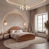 Sora Solid Wood King Size Bed Without Storage in Amber Walnut Finish