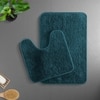 Luxe Home Polyester Newman Contour Bath Mat Set of 2 (Teal 45x75 cm & 40x45)