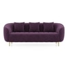Amora 3 Seater Fabric Sofa In Plumy Purple Velvet Colour