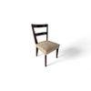 Newport wood Set of 2 Dining Chairs in Beige Mossy Fabric Cushioning with DARK WALNUT FINISH