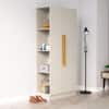 Hexa Red Wooden 1 Door Wardrobe with Hanging Space in Frosty White Colour