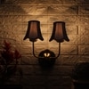 Devansh Dual Gold Metal  Wallmounted Lamp With Cotton Gold Metal  Shade