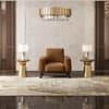Granada Premium 1 Seater Fabric Sofa in Ochre velvet Colour