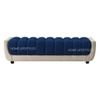 Resco  Velvet 2 Seater 4 Feet Ottoman Bench in Navy Blue & Cream  Color