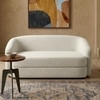 Elegantensemble Wood 2 Seater With Upholstery Non Storage Sofa In White Colour