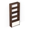 BLUEWUD Molse Engineering Wood Multipurpose Floor Standing Bookshelf Decor Display Shelves Wall Book Storage Rack Organizer with Hinged Door for Office Home (Brown Maple & White)