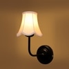 Devansh Black Wall Mounted Lamp With Off-White Cotton Shade