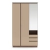 Sydney 3 Door Wardrobe in Beige High Gloss Finish
