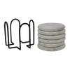Metalsmith Round Marble Coaster Set of 6 with Stand Reversible Design